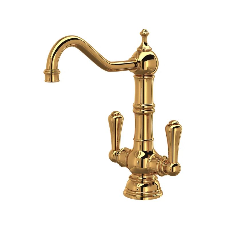 Elegant Polished Nickel 10.5" Classic Bar Faucet with Dual Handles