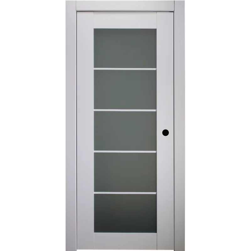 Polar White 24" x 80" Composite and Glass 5-Lite Interior Door