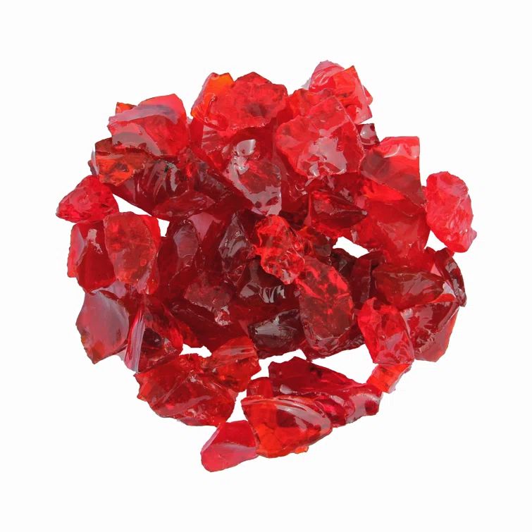 Red Recycled Fire Pit Glass, 10 Pounds