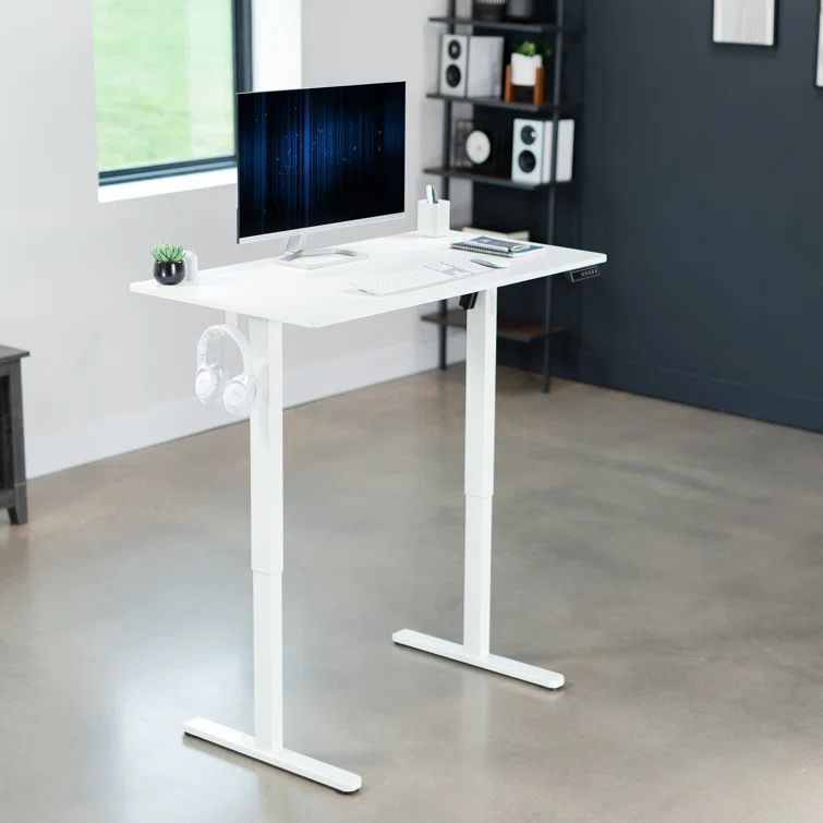 Elevate 44" White Electric Adjustable Standing Desk
