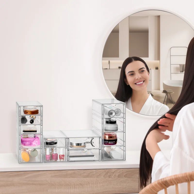 Clear Acrylic Stackable Storage Organizer with 12 Drawers