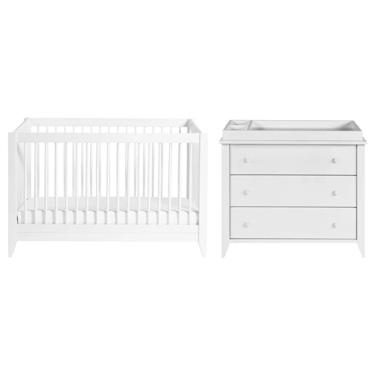 Sprout White 4-in-1 Convertible Crib with Tapered Feet