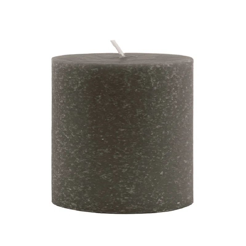 Stone Gray Beeswax-Enhanced 3" x 3" Unscented Pillar Candle