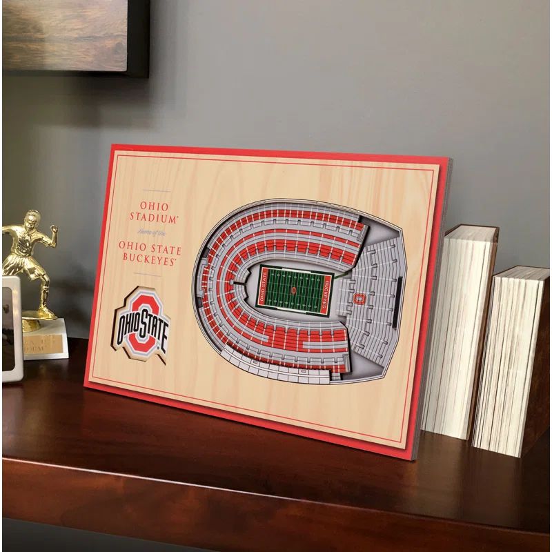 Ohio State Buckeyes 14'' x 10.5'' 3D Wooden Stadium Desktop Display