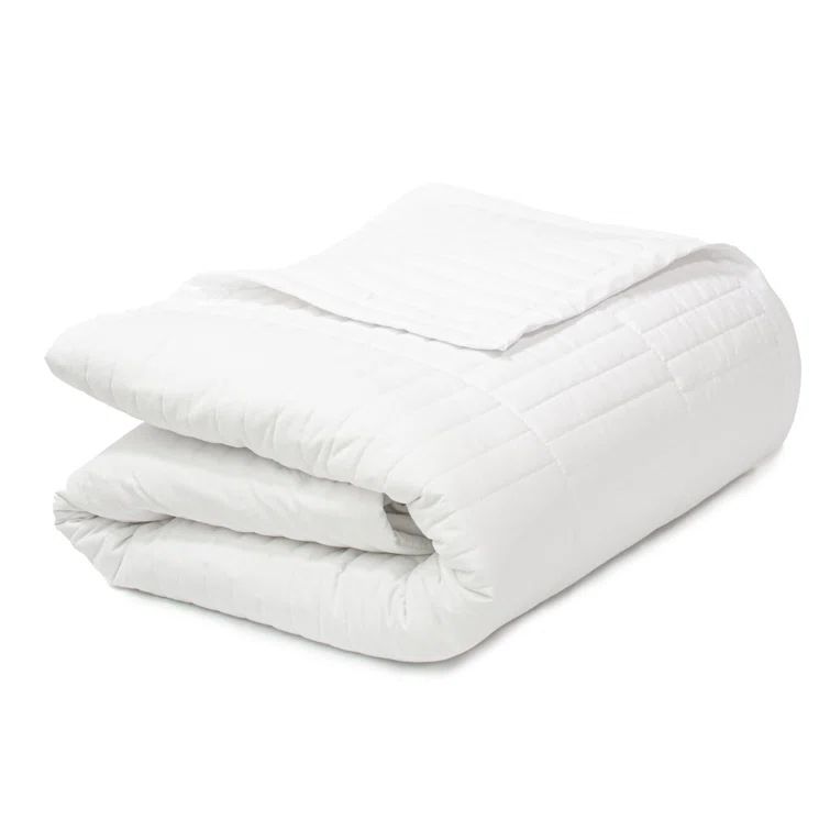 King Size White Microfiber Reversible Quilt Set