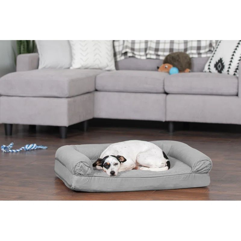 Medium Silver Gray Orthopedic Foam Outdoor Dog Bed