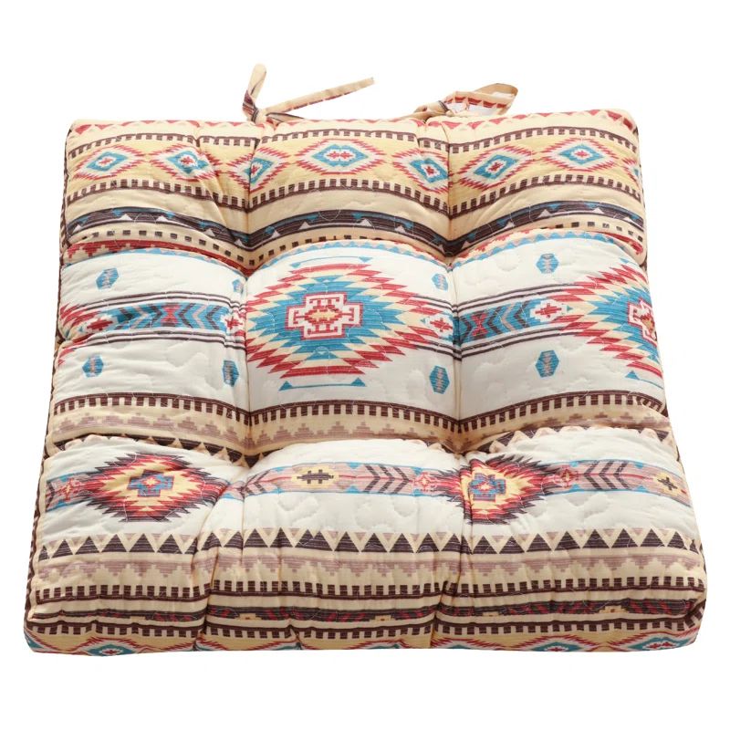 Ivory Woodland Southwestern Quilted Chair Pad Cushion