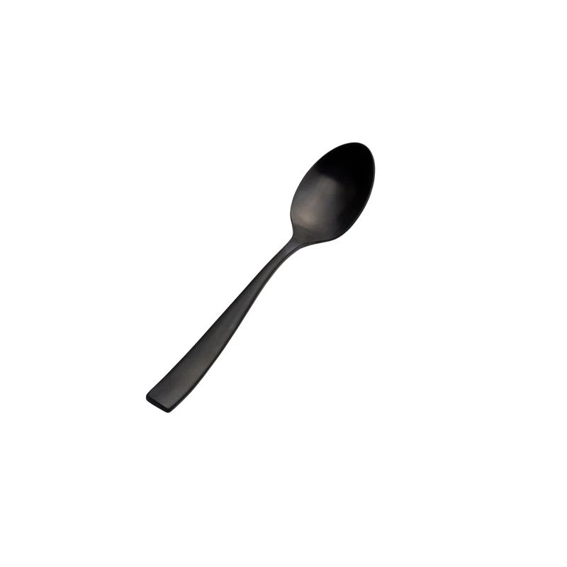 Matte Black Heavyweight Stainless Steel Soup Spoon Set