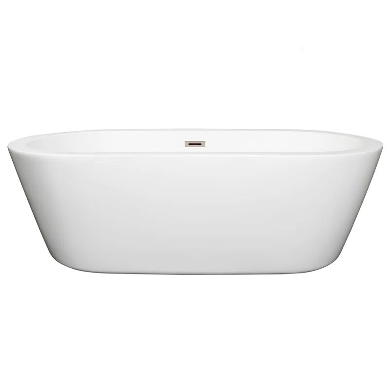 Mermaid 71'' White Acrylic Freestanding Soaking Bathtub