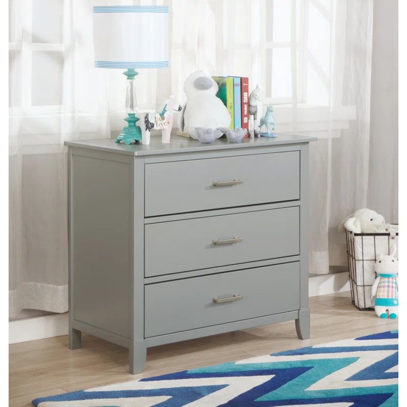 Lavender Ice Mid-Century Modern Nursery 3-Drawer Chest