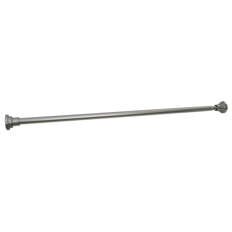 Adjustable Satin Nickel Straight Tension Shower Curtain Rod, 73"