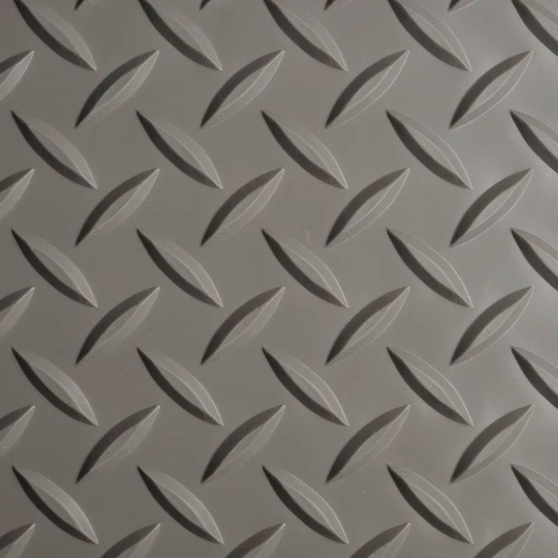 Gray 3-ft x 4-ft Vinyl Diamond Plate Heavy Duty Floor Mat