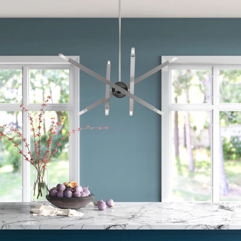 Monaco 8-Light Brushed Nickel Sputnik Chandelier