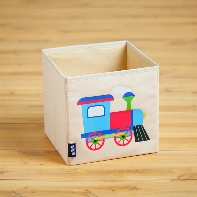 Wildkin Beige and Blue Kids Train Storage Cube