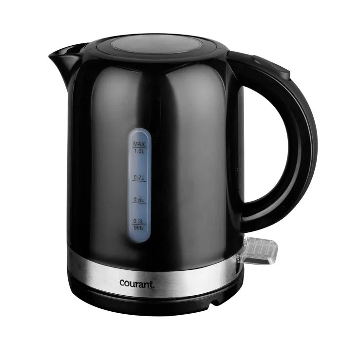 Courant 1-Liter Black Stainless Steel Cordless Electric Kettle