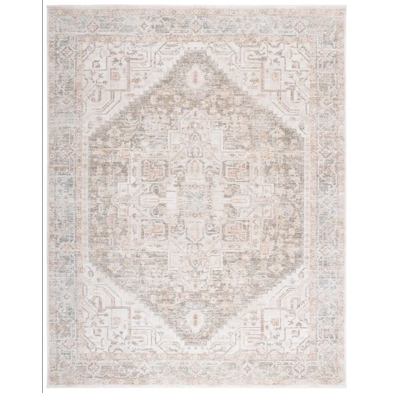 Elegant Cream Medallion 8' x 10' Hand-Knotted Wool Area Rug