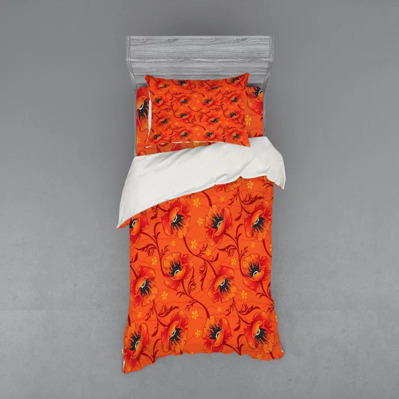 Ambesonne Modern & Contemporary Floral Duvet Cover Set