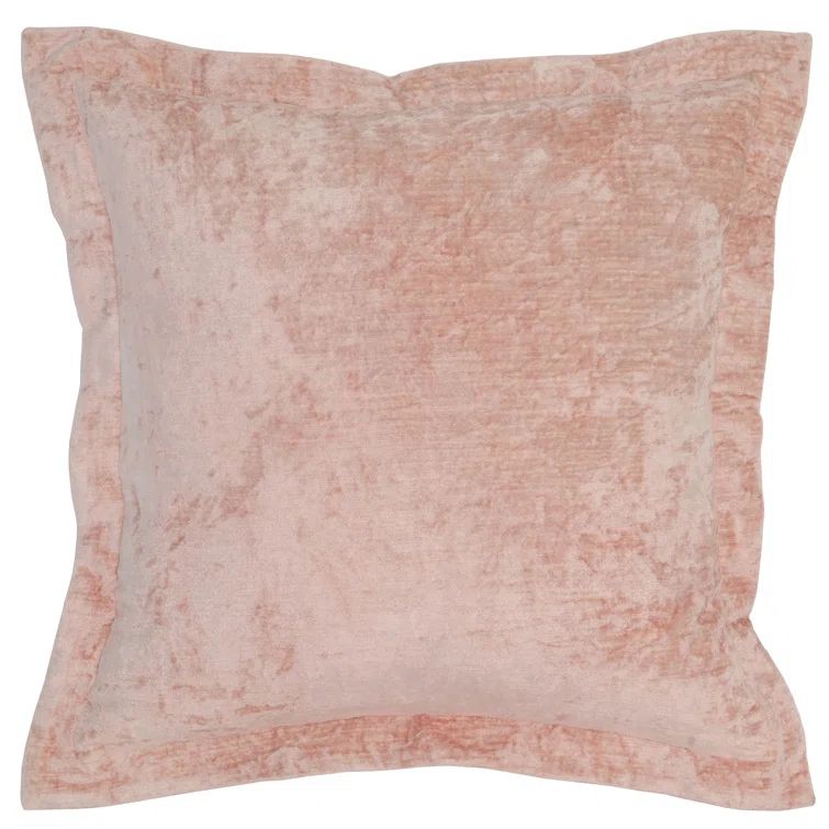 Bryce Pink Velvet 22" Square Throw Pillow