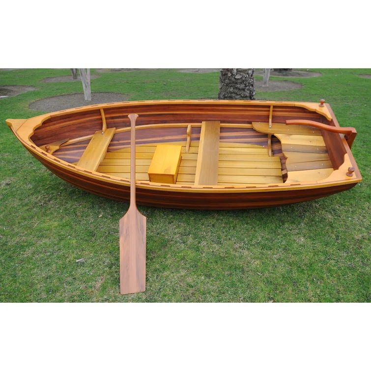 Handcrafted Red Cedar Wooden Dinghy with Matte Finish