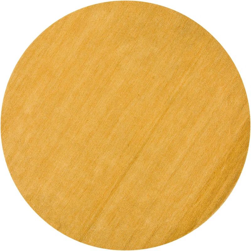 Handmade Metro Tufted Wool Round Rug in Vibrant Orange, 7'9"