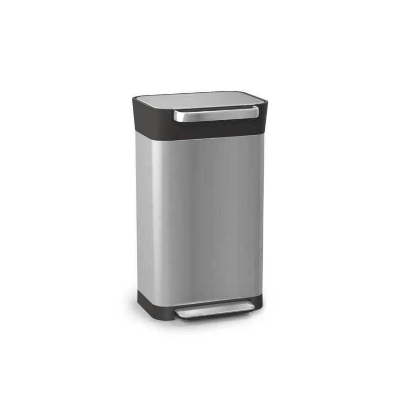 Fingerprint Resistant Stainless Steel Rectangular Trash Can with Pedal