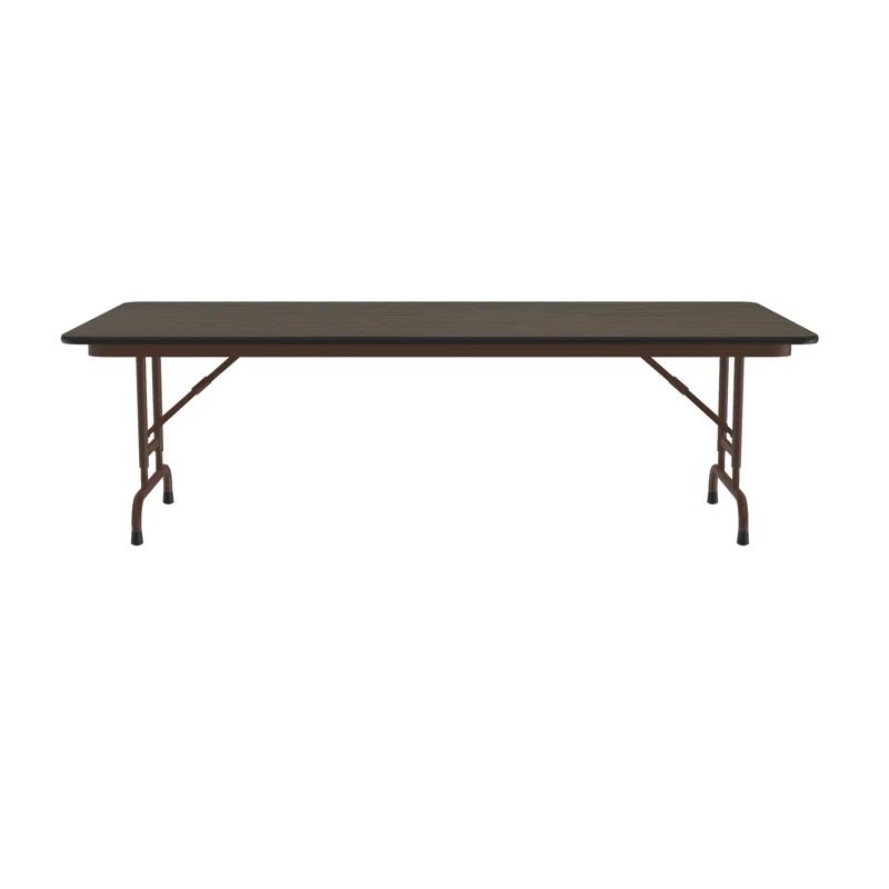 Walnut Brown Rectangular Adjustable Height Banquet Table