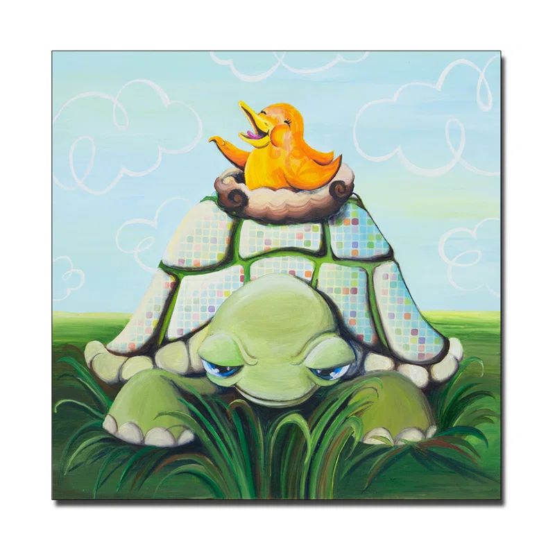 Sylvia Masek Afternoon Serenade Turtle and Bird Canvas Art
