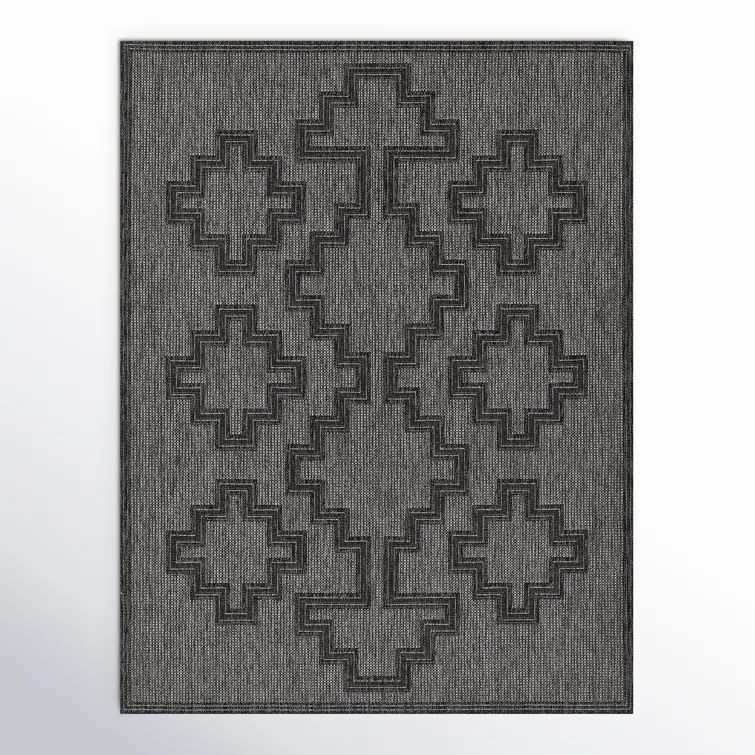Ava Blue Rectangular Synthetic Indoor/Outdoor Rug