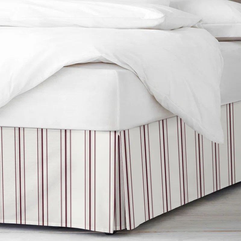 Merlot Cotton Linen Queen Bed Skirt with Split Corners