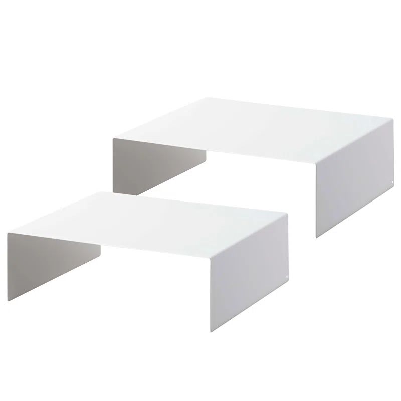 White Steel Kitchen Cabinet Riser Shelf Set