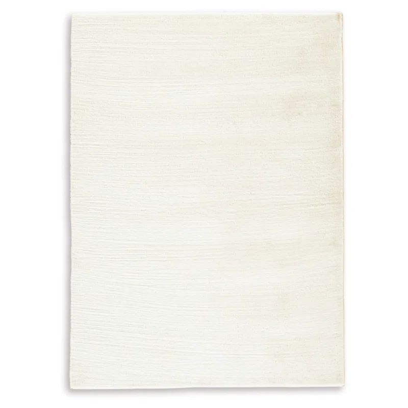 Ivory 8' x 10' Washable Shag Cotton Synthetic Rug