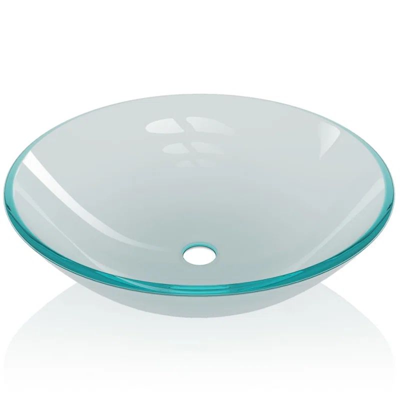 Frosted Glass Round Above-Counter Vanity Sink, 16.5 inches