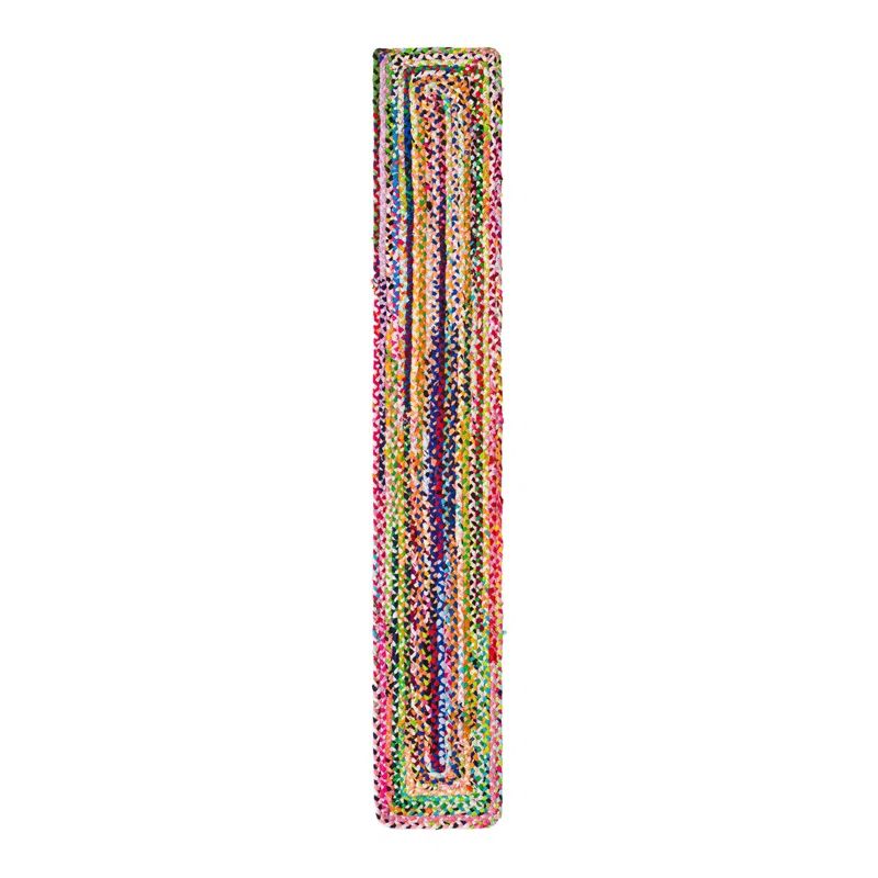 Handmade Colorful Cotton Braided Chindi Table Runner