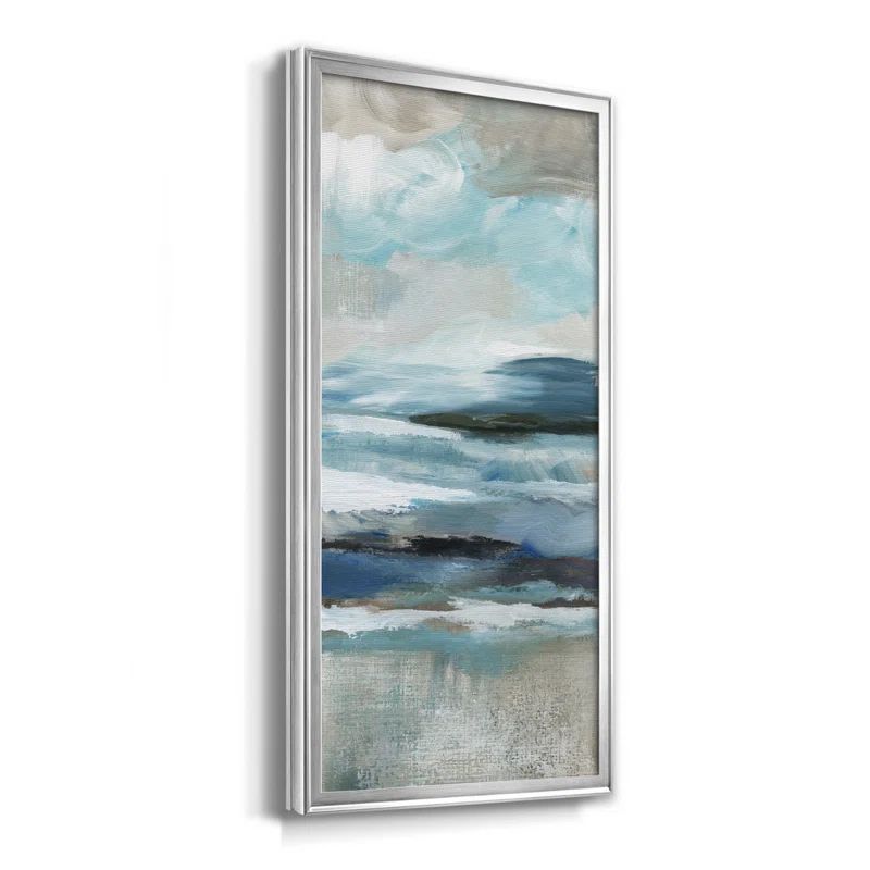 Distant Drama II Silver Framed Canvas Print
