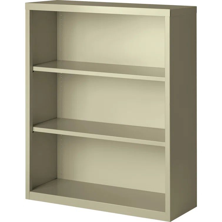 Light Gray Adjustable Steel 3-Shelf Bookcase
