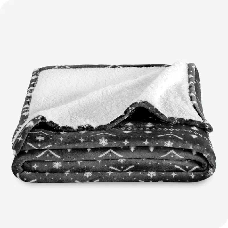 Twin Winter Alpine Sherpa Fleece Reversible Blanket
