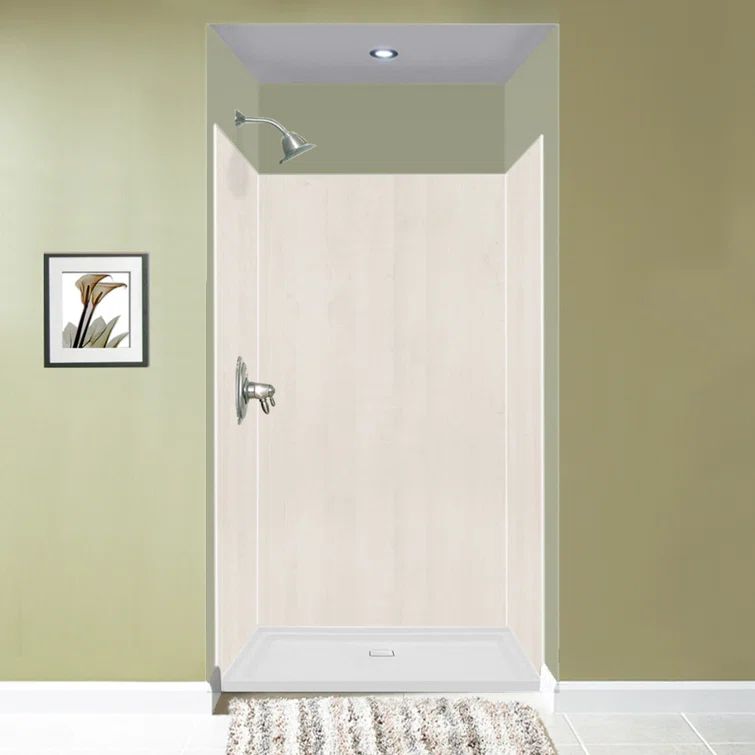 Bleached Oak 36" x 48" x 72" Composite Shower Wall Kit