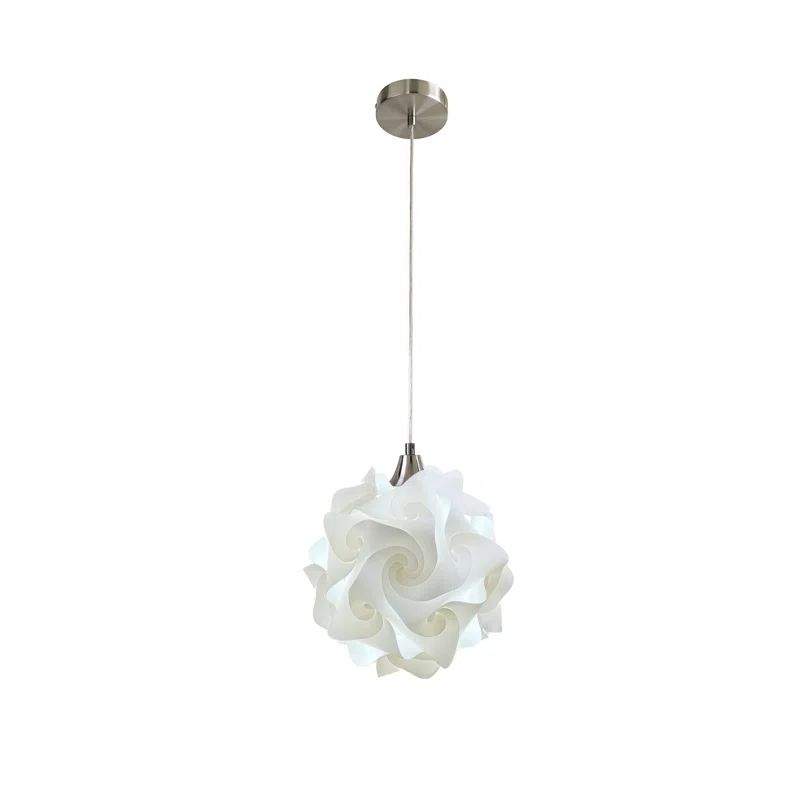 Elegant Nickel Globe Pendant with White Polypropylene Shade