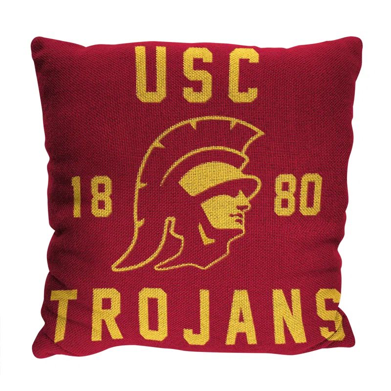 USC Trojans Red and Gold Woven Throw Pillow