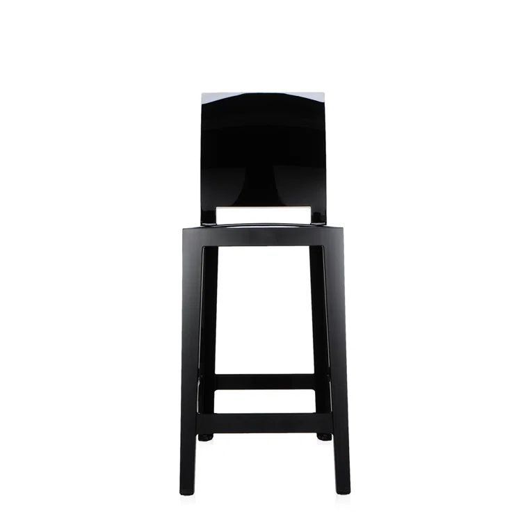Ghost Family Sleek Black Acrylic Bar Stool, 25.6"