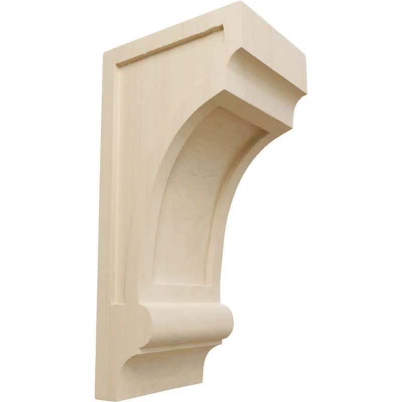 14" Unfinished Rubberwood Recessed Corbel