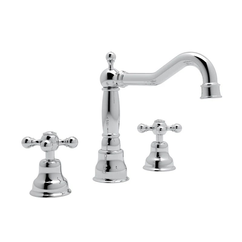 Polished Nickel Traditional Widespread Bathroom Faucet with Porcelain Handles