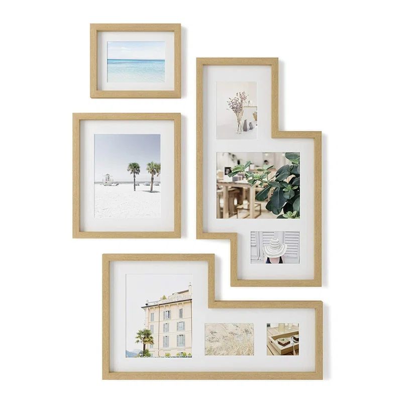Natural Wood Gallery Picture Frame Set of 4