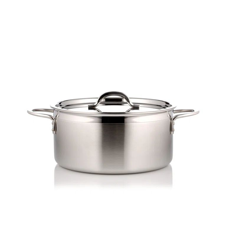 2.3 qt. Stainless Steel Round Stock Pot with Riveted Handles