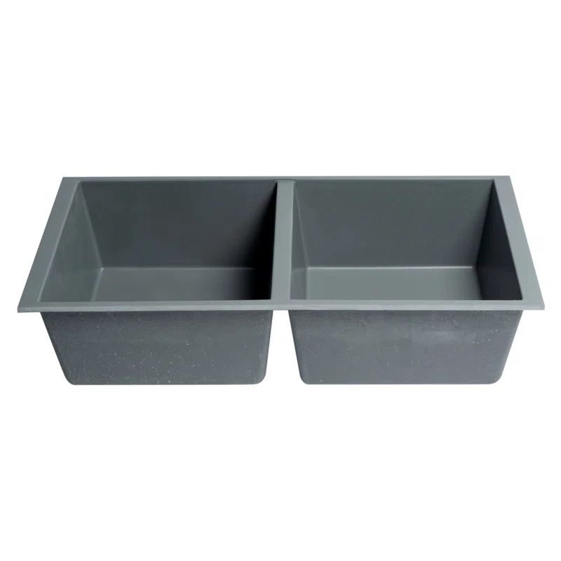 Titanium Gray Double Bowl Granite Composite Kitchen Sink