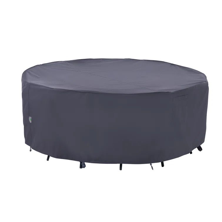Gray Heavy Duty Waterproof Round Patio Table Cover, 72" Diameter
