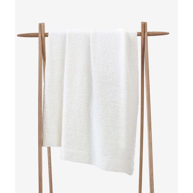 Ultra-Soft Off-White Knitted Machine Washable Throw Blanket