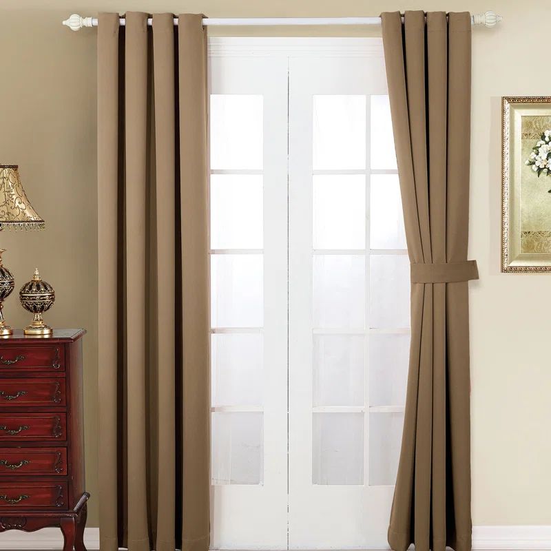 Amphora Beige Blackout Polyester Window Panel Set
