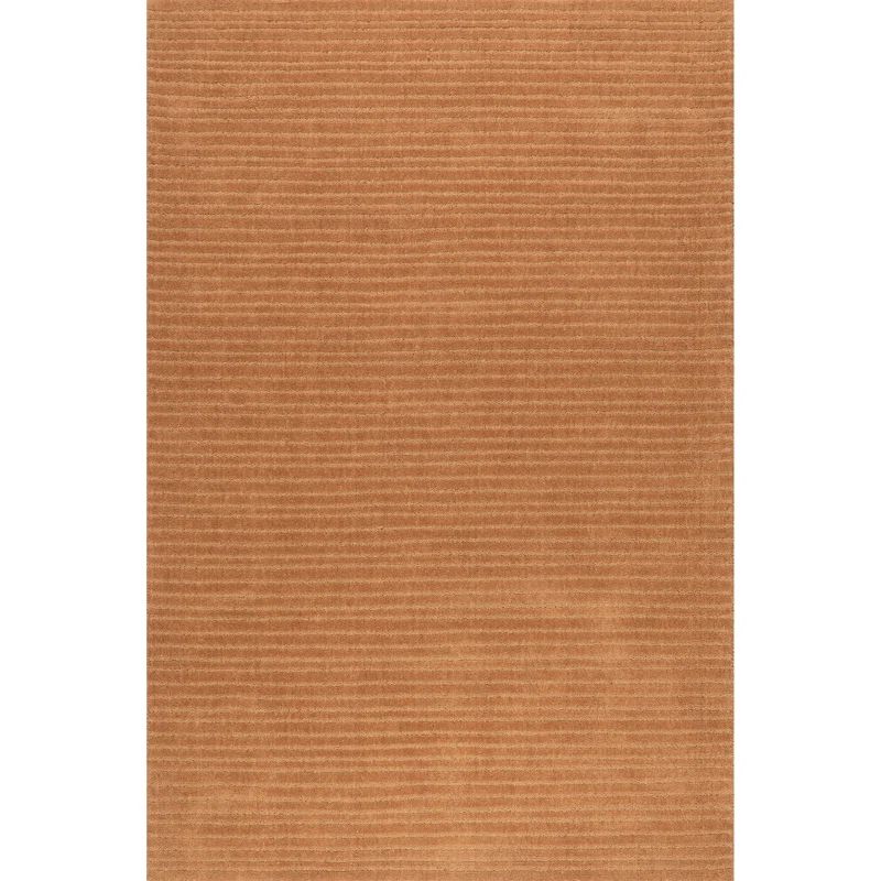 Southwest Rust Handmade Wool Striped Rectangular Area Rug 9' x 12'