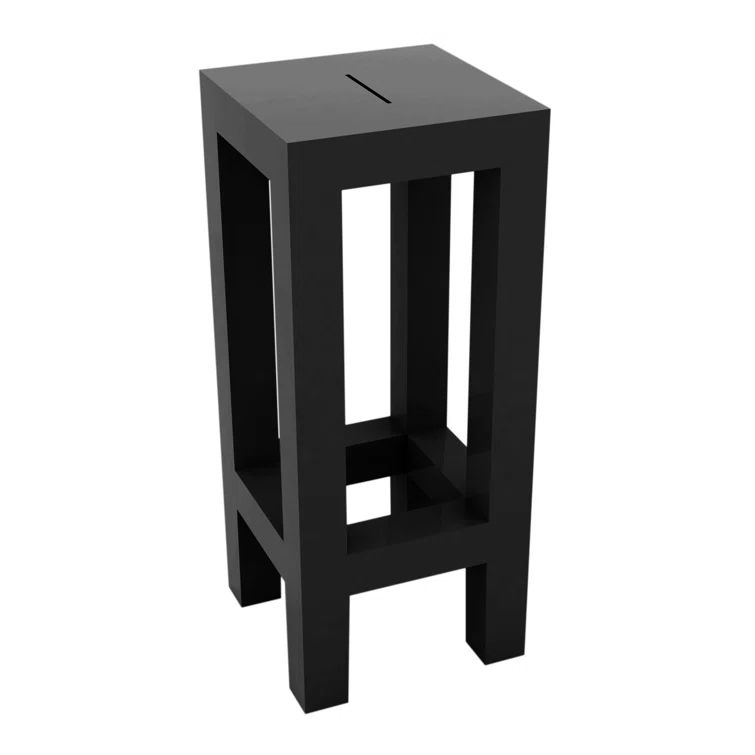 Modern Jut Matte Black Indoor/Outdoor Bar Stool